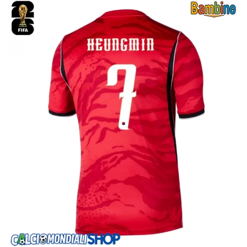 Maglie da calcio Repubblica di Corea Son Heung-min #7 Prima Maglia Bambino Mondiali 2026  Manica Corta + Pantaloni corti)